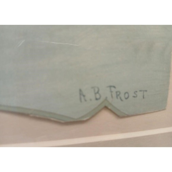 A.B. Frost Chromolithograph "Waiting for a Shot" Antique VTG Print Matted RARE - Picture 6 of 10